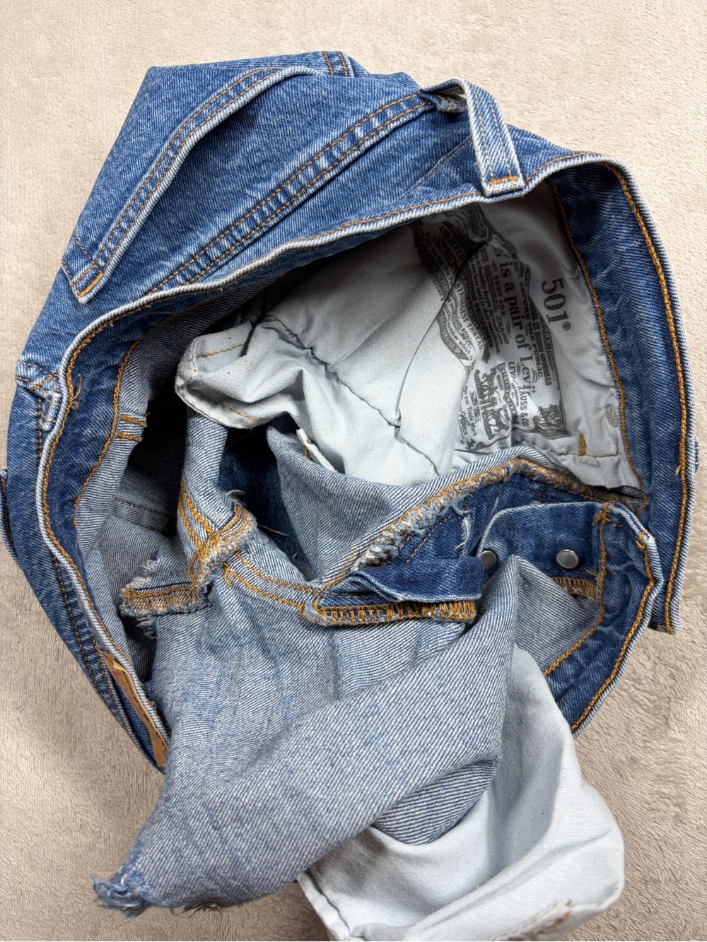 Levi’s Women’s 501 High Rise Cotton Blend Button Fly Blue Jean Denim Shorts 29 - Picture 14 of 16